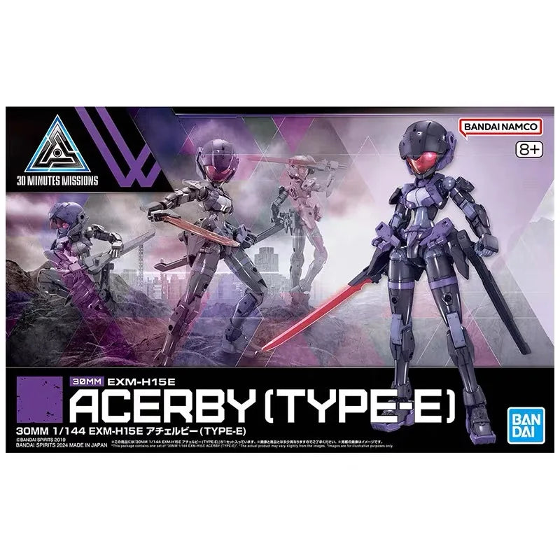 Bandai Genuine 30MM EXM-H15 Acerby [TYPE-A-B-C-D-E] Anime Action Figure Collectible Assembly Model Toys Ornaments Gift Children