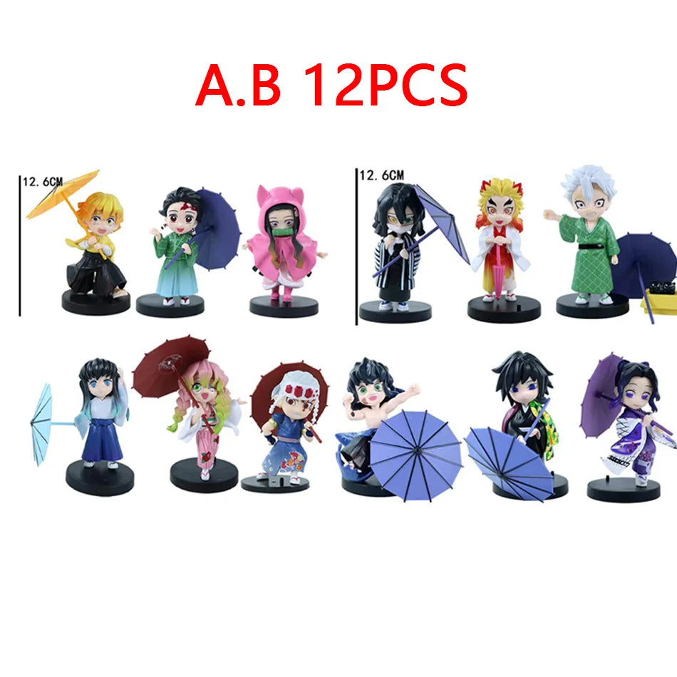 Demon Slayer Plum Rain Series Blind Box Nezuko Tanjiro Q Version PVC Figures Mystery Pack Birthday Christmas Gift