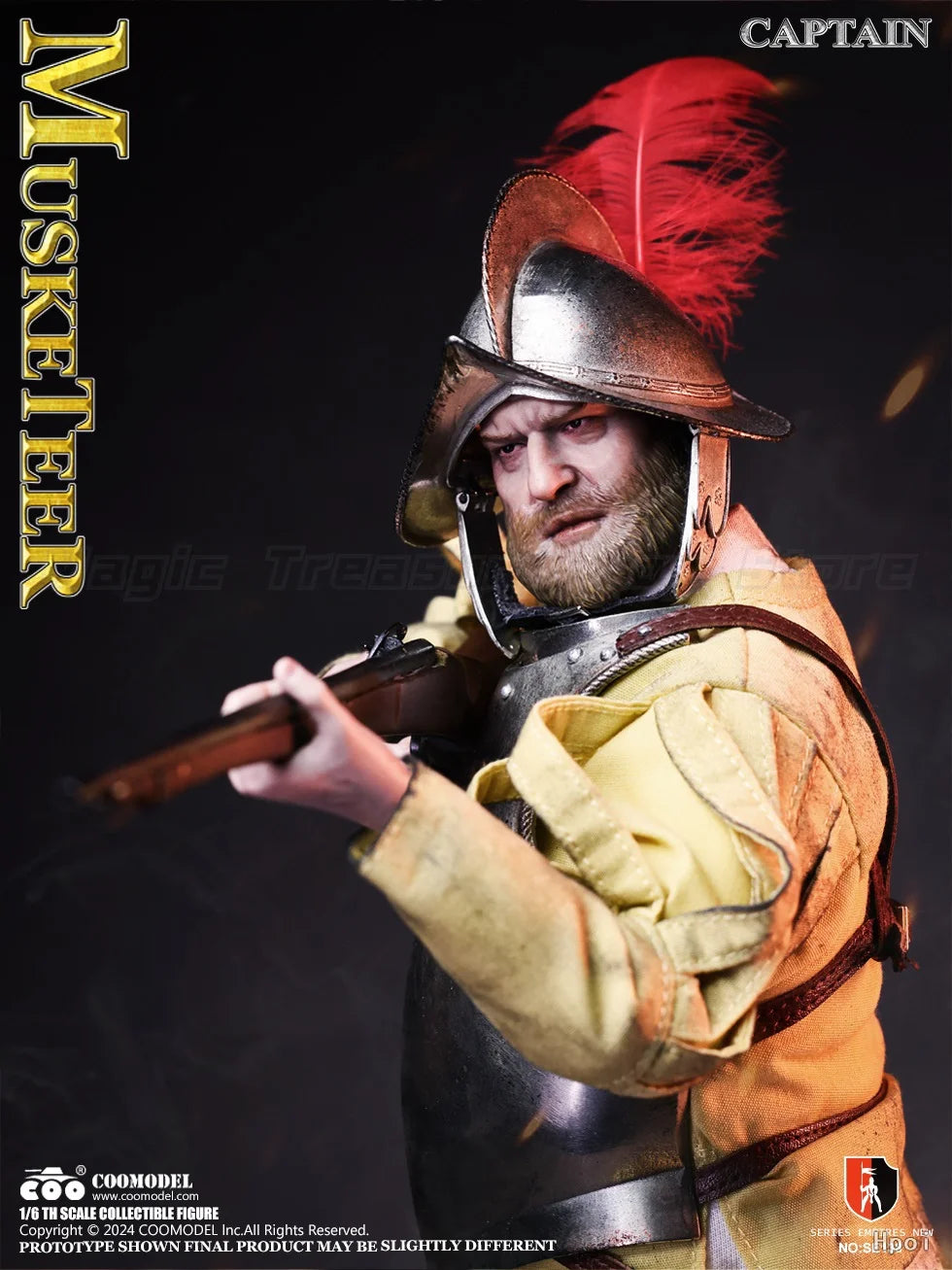 【In Stock】Original COOMODEL SE138 Empire Series-Spanish Conquistador Musket Infantry Commander 1/6 Action Figure Toy Gift