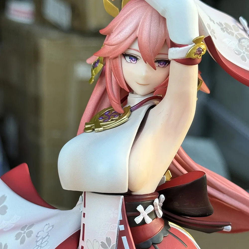 26CM Genshin Impact Figure Yae Miko Anime Figures Girl Anime Peripheral Statue Collectible Customized Model Desk Decor Gift