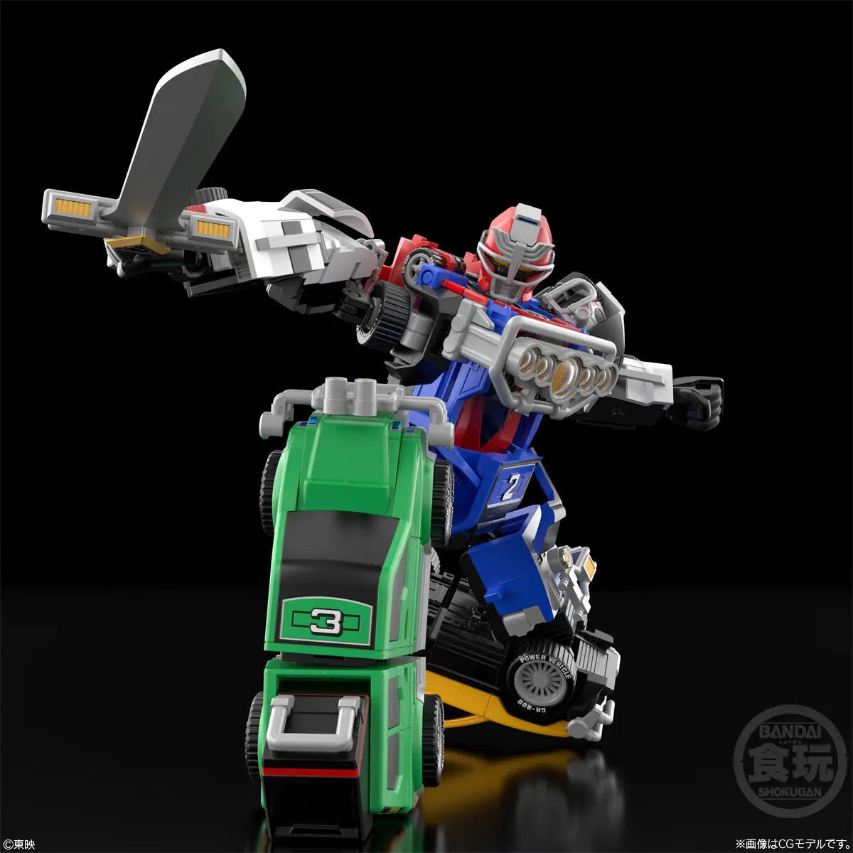 BANDAI SMP Gekisou Sentai Carranger RV ROBO Anime Action Figures Assembly Collection Toy