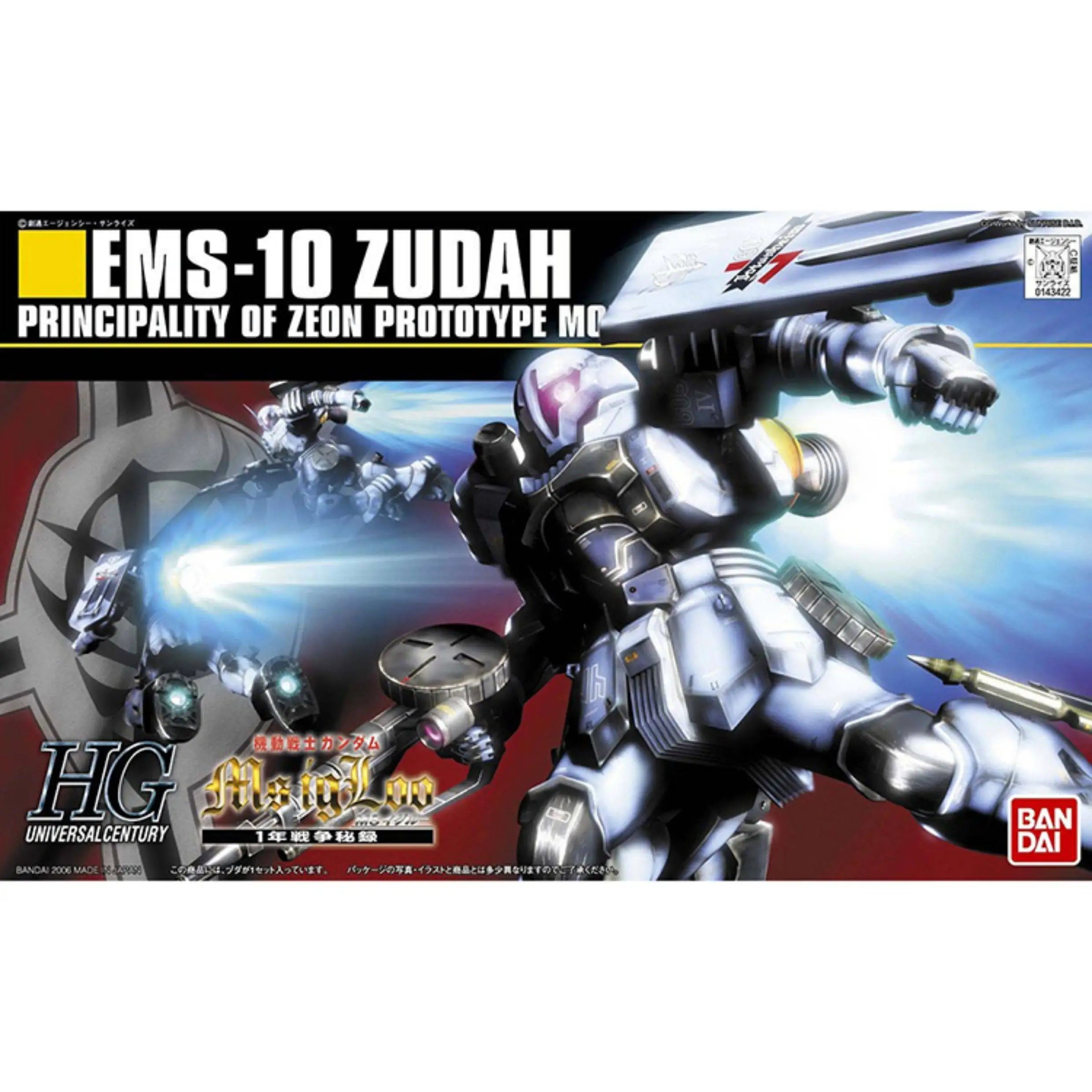 Original Bandai Gundam High Grade Kits 1/144 HGUC EMS-10 Zudah Anime Action Figure Assembly Model Collect Ornament Festival Gift