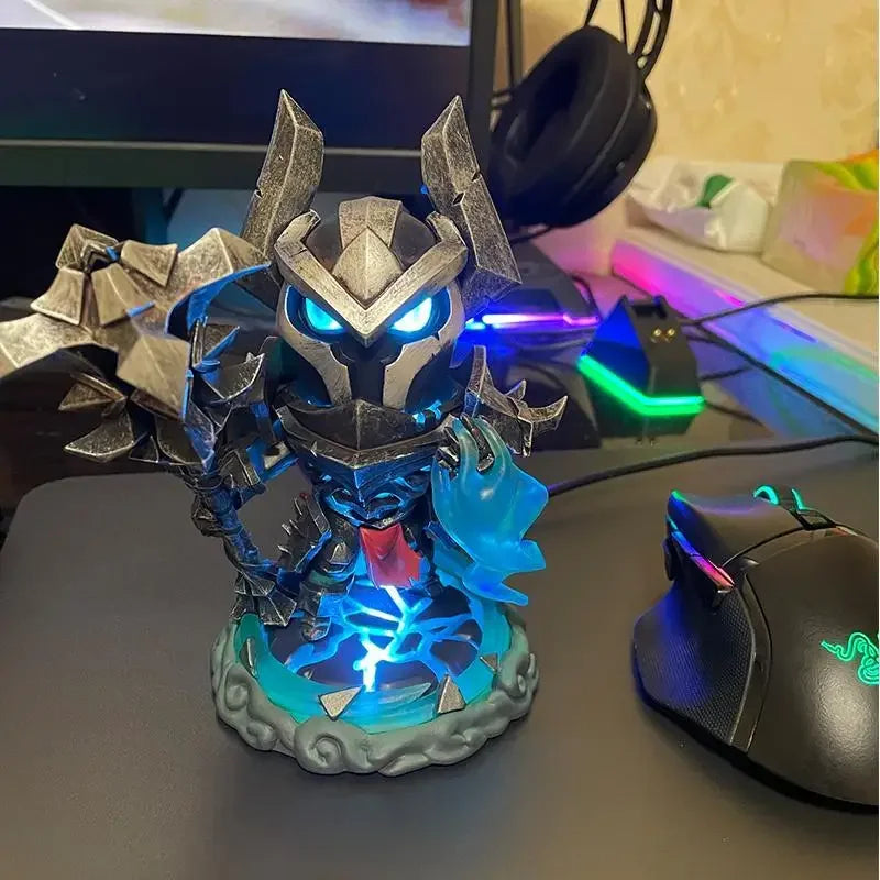 Inventory Game League of Legends Mordekaiser Anime Peripheral Led Illuminated Model Figure Decoration Doll Collectibles Gifts
