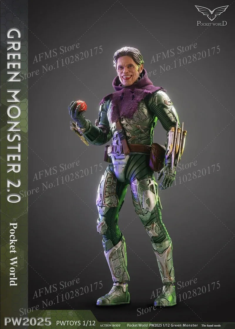 PW2025 1/12 Men Soldier Willem Dafoe Green Monster Villain War Damaged Version Spider-Man No Way Home 6Inch Action Figure