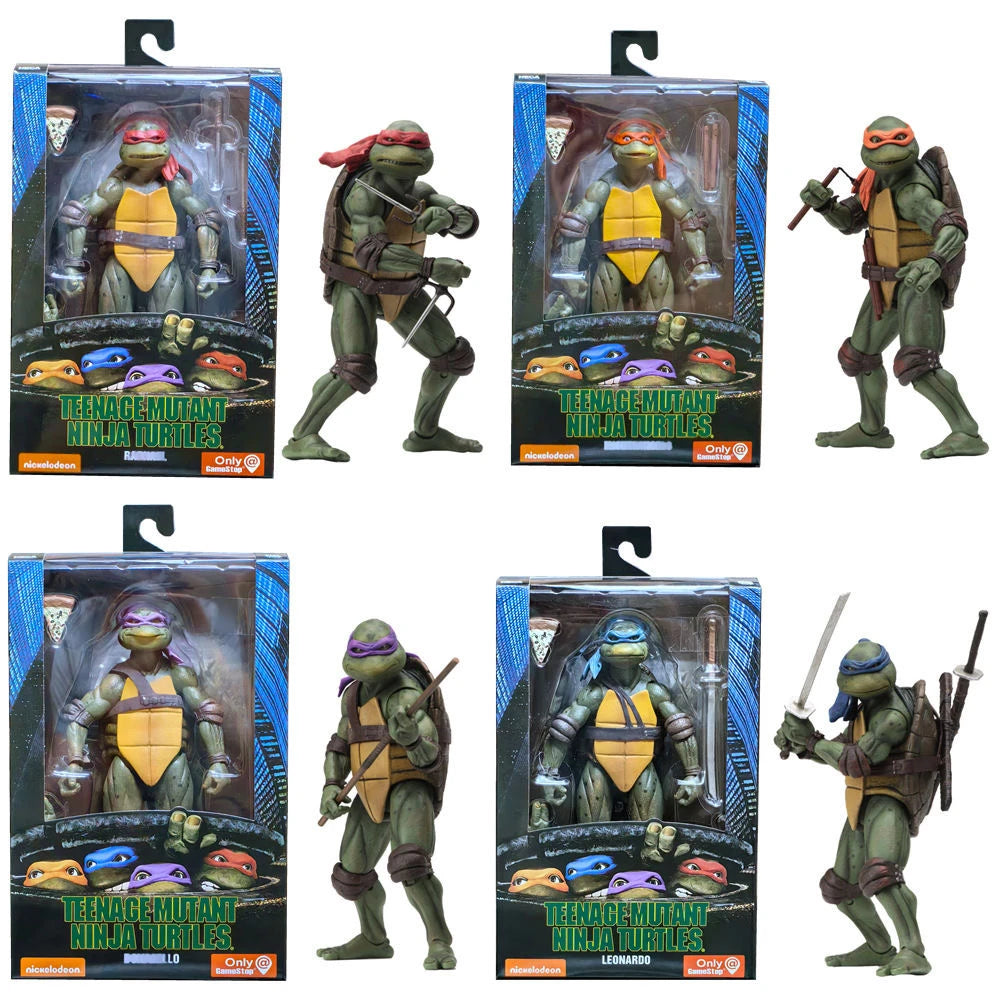 NECA 4Pcs/Set Teenage Mutant Ninja Turtles Leonardo ‌Raphael  Action Figure Film Edition Movies Model Anime Kids For Toy Doll
