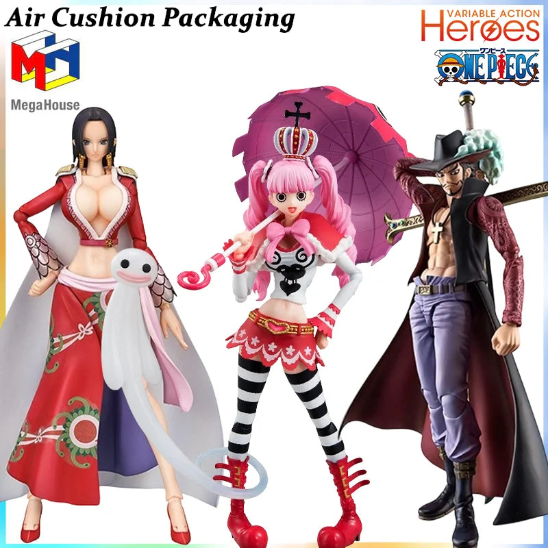Mega House Genuine V.A.H Series One Piece Perona Negative Hollow Dracule Mihawk Hawk-Eye Boa Hancock Action Figures Model Toys