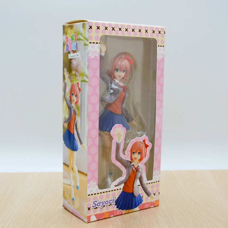 17cm POP UP PARADE Literature Club! Monika White Dress Anime Figure Sayori Action Figure Yuri/Natsuki Figure Model Doll Toy Gift