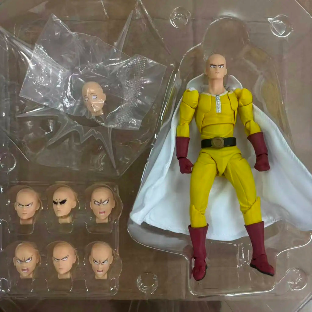 16cm One Punch Man Kaiyodo NR099 Anime Figures Saitama Deluxe Version Action Figure Statue Model Doll Collection Toys Gifts