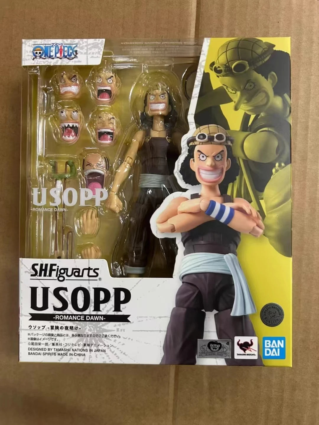 Original BANDAI S.H.Figuarts Anime ONE PIECE USOPP Dawn of the Adventure Anime Action Figures Model Figurine PVC Toys