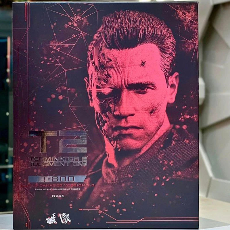 Original Hot Toys HT DX46 1/6 Terminator 2 Judgment Day T-800 Battle Damaged Version 2.0 In Stock Anime Action Collection Figure