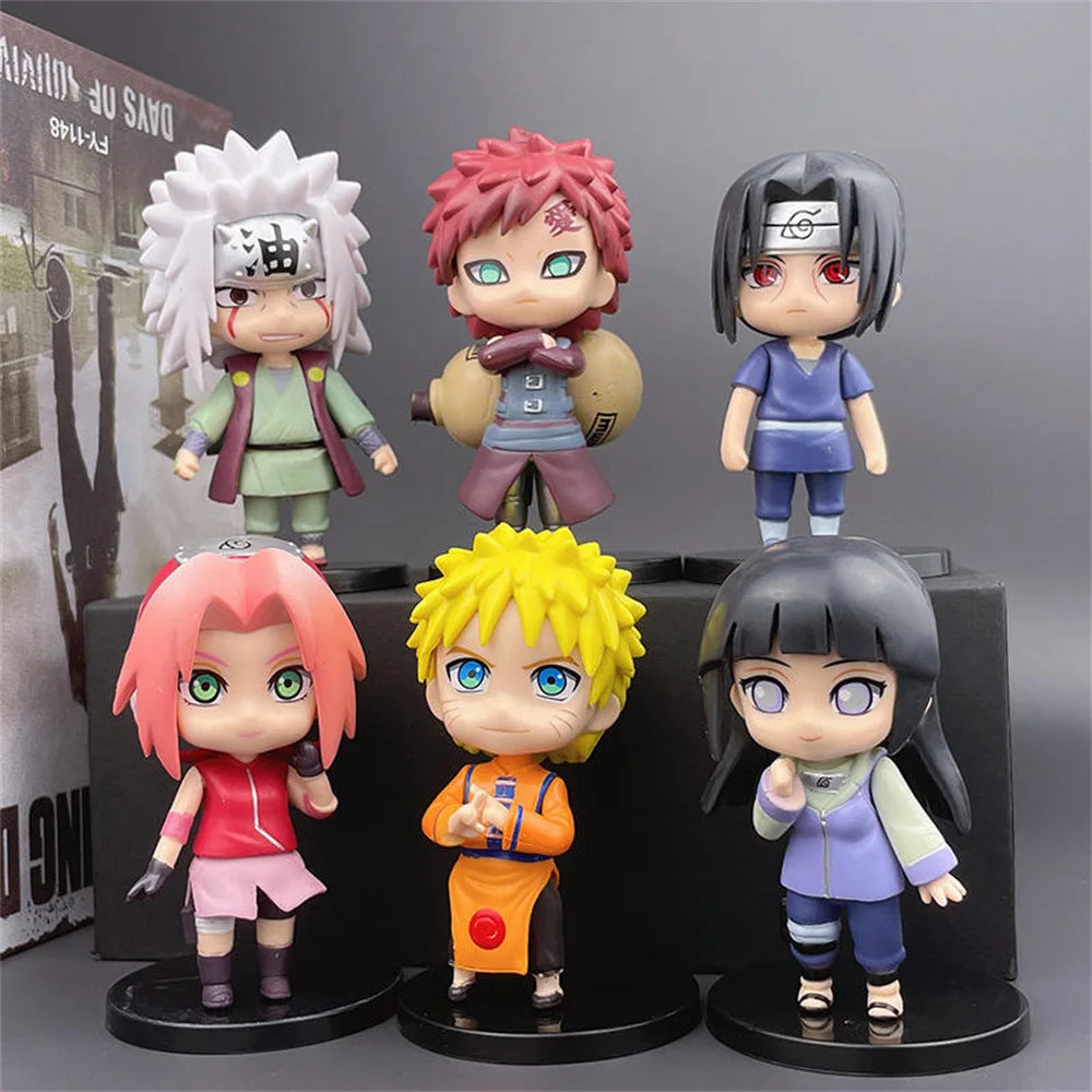 8CM Set Naruto Q Verison Figure Toys Cute Anime Mini Sasuke Kakashi Itachi Gaara Jiraiya Kawaii PVC Action Figurine Model Doll
