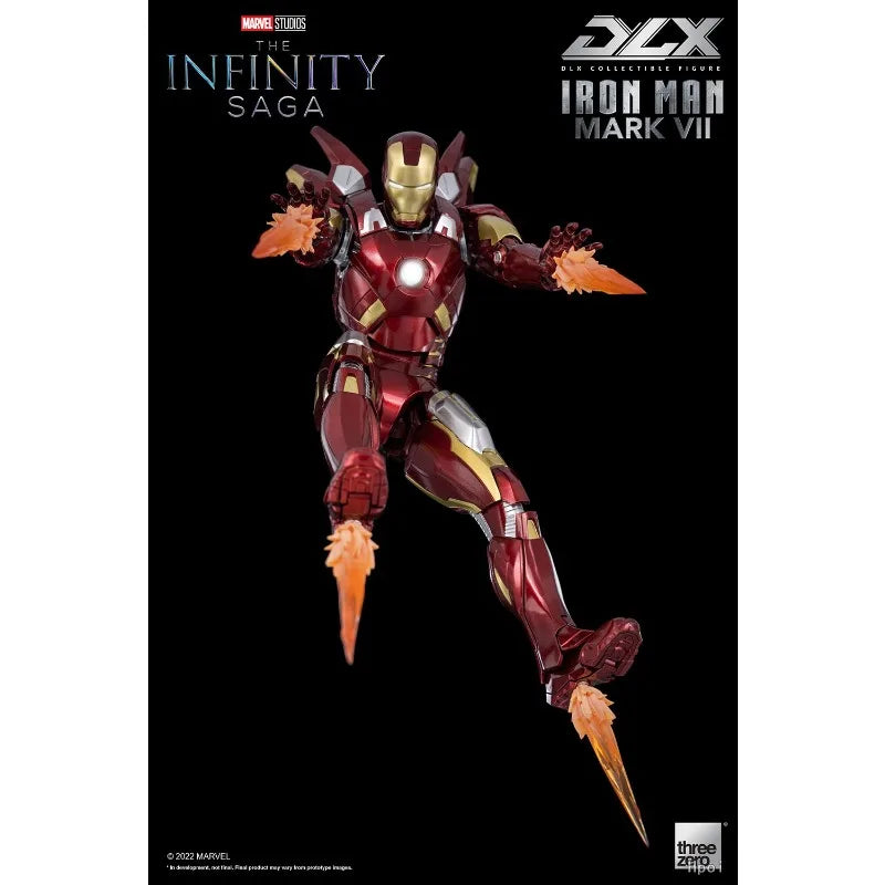 Original Threezero MARVEL THE INFINITY SAGA DLX Iron Man Mark 7 Anime Figure Model Toys Collection