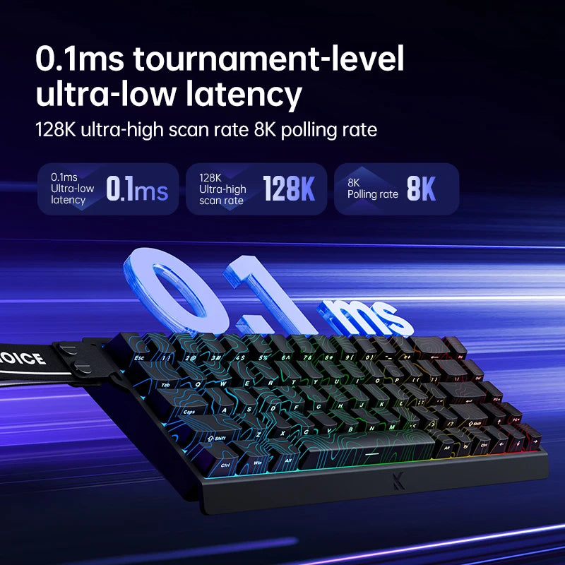 MCHOSE Ace68 Kabelgebundene mechanische Gaming-Tastatur – 68 Tasten, ultrakompaktes Layout, RGB-Hintergrundbeleuchtung, extrem niedrige Latenz, Typ-C, kabelgebunden