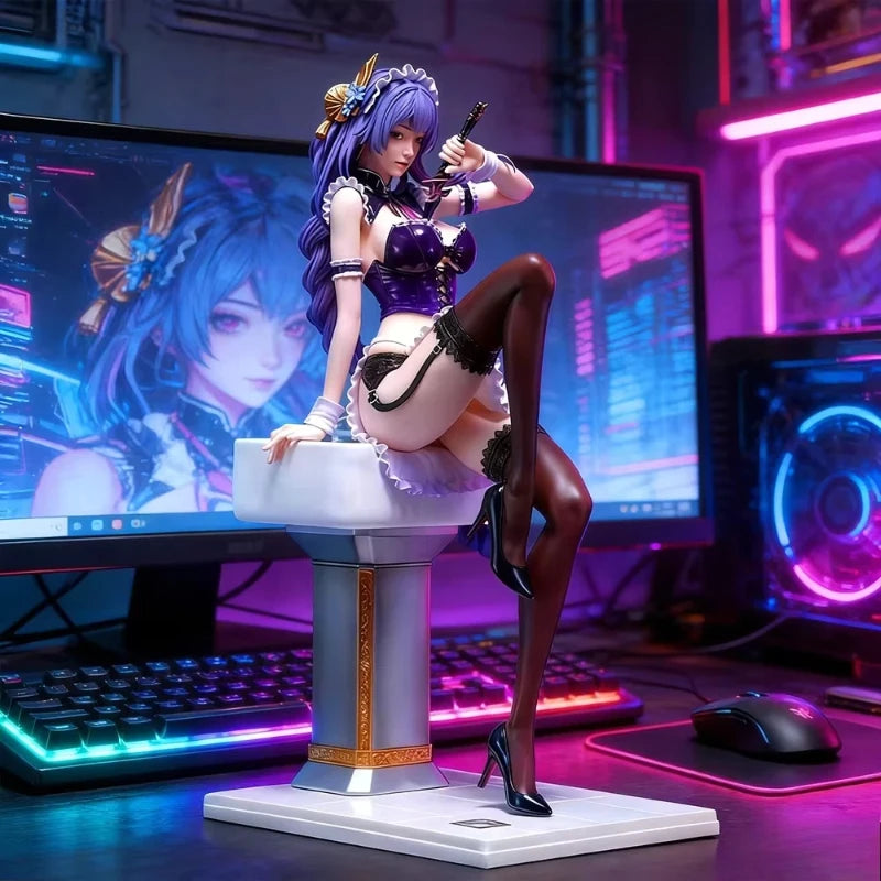 New 41.5cm Anime Genshin Bathroom Impact Figure Raiden Shogun Action Figures Pvc Statue Model Collection Toys Gifts Fans
