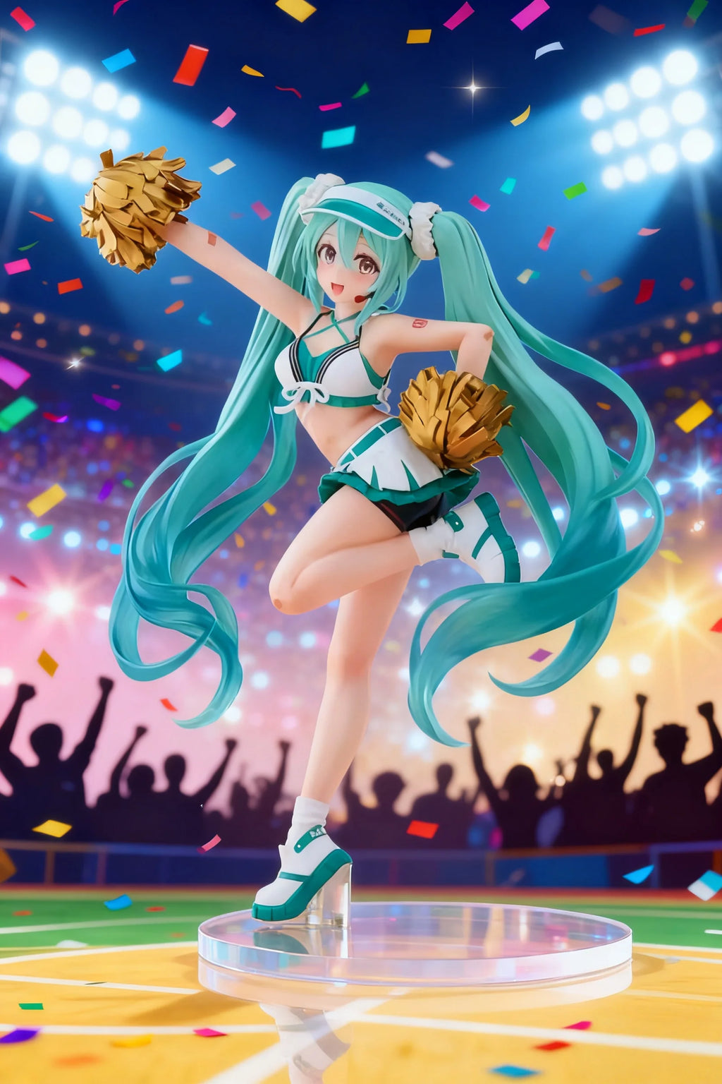 2025 New 18cm Fashion Hatsune Miku Cheerleader Collection Decoration of PVC series models of ornaments