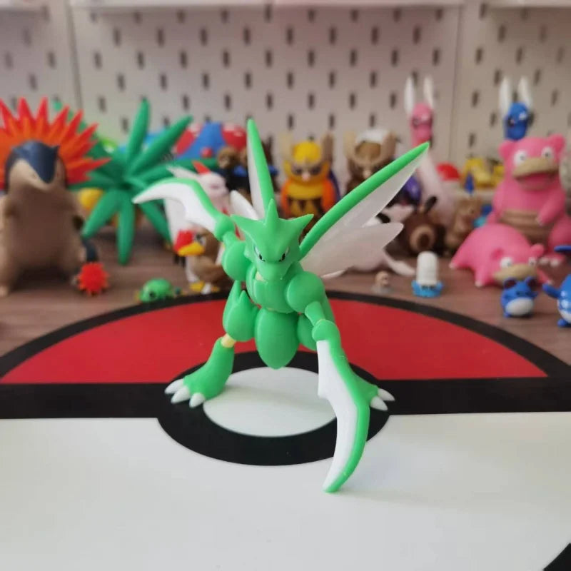 Anime Scyther Scale World 1:20 Action Figure Cute Doll 3D Print Kawaii Cartoon Character Desktop Model Kid Birthday Toys Gifts