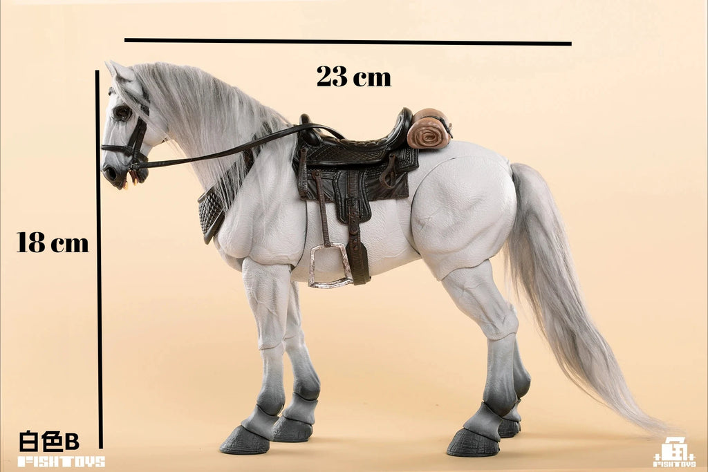 In Stock 23cm Fish Toys Horse Aciton Figure  1/12 Pvc Model Waste Land Series Panchromatic Horse Animal Statue Customized  Toys