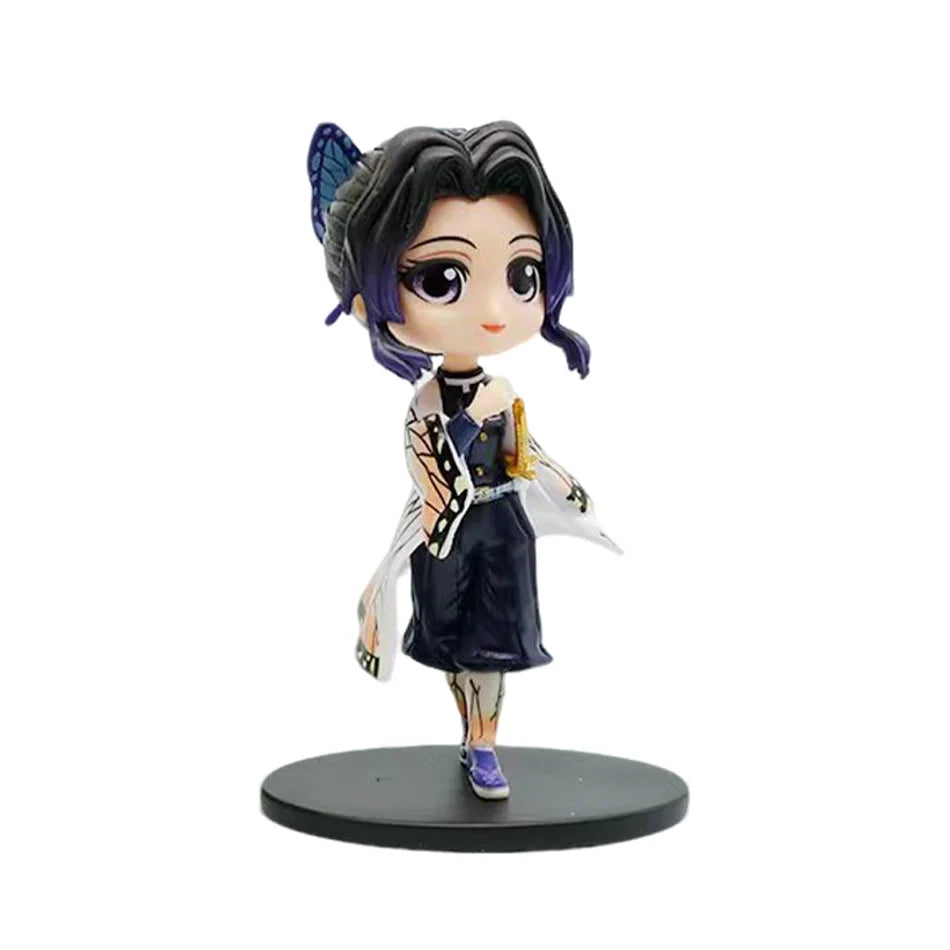 Demon Slayer Q Version Anime Figures 8Pcs Set Tanjiro Nezuko Hashira Collection PVC Model Birthday Christmas Gift for Kids