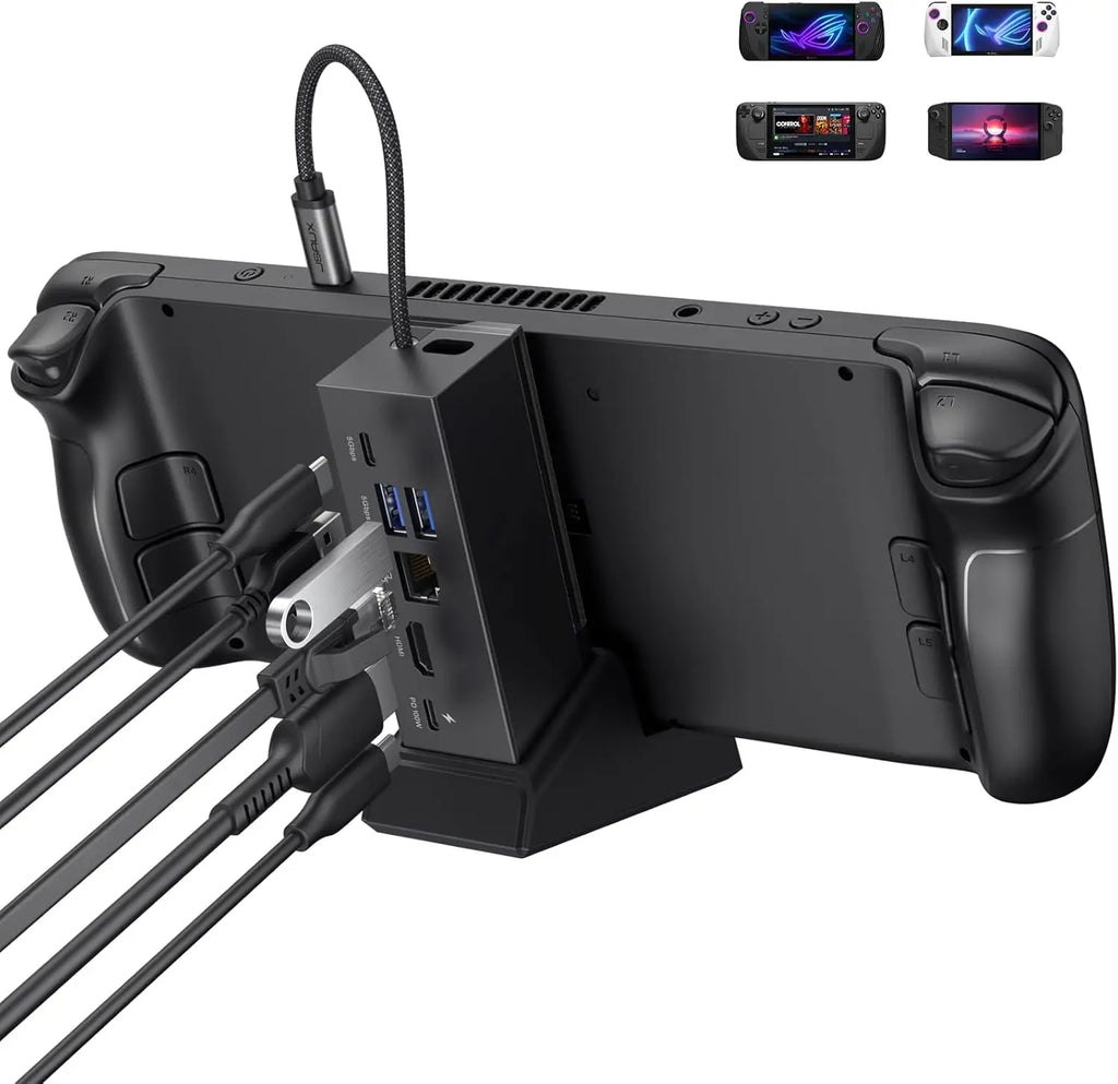 ROG Ally X Docking Station, 6-in-1 ROG Ally X Dock with HDMI 4K@120Hz, Dual USB-A 3.2 Gen 1,USB-C 3.2 Gen 1 and PD 100W Charging
