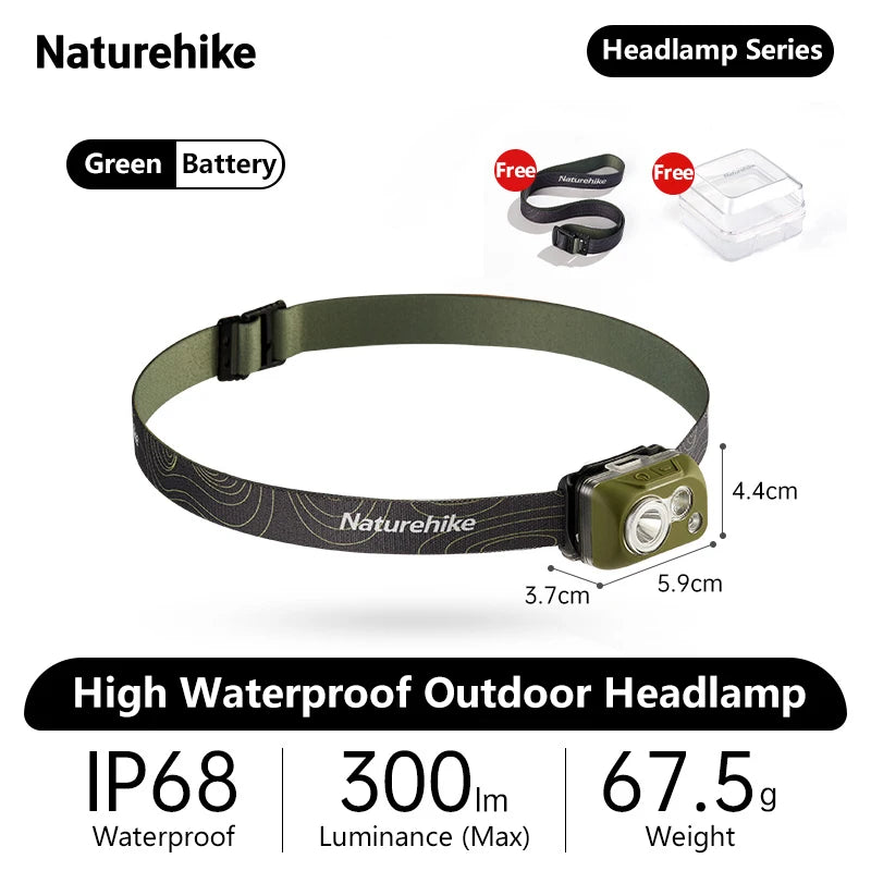 Naturehike Челник с висока водоустойчивост, външен челник, туризъм, алпинизъм, бягане, катерене, супер ярки светлини