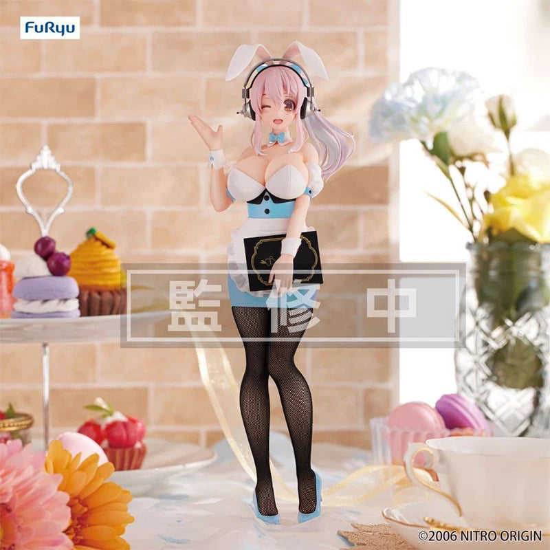 Original In Stock FuRyu BiCute Bunnies Figure SUPER SONICO Food and Beverage Server (Light Blue Style) Model Toys Collection
