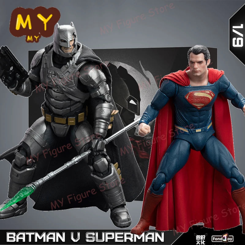 FondJoy BVS Set Figure Armored Batman v Superman：Dawn of Justice Battle Damaged Superman Action Figures 1/9 DC Toy Collection