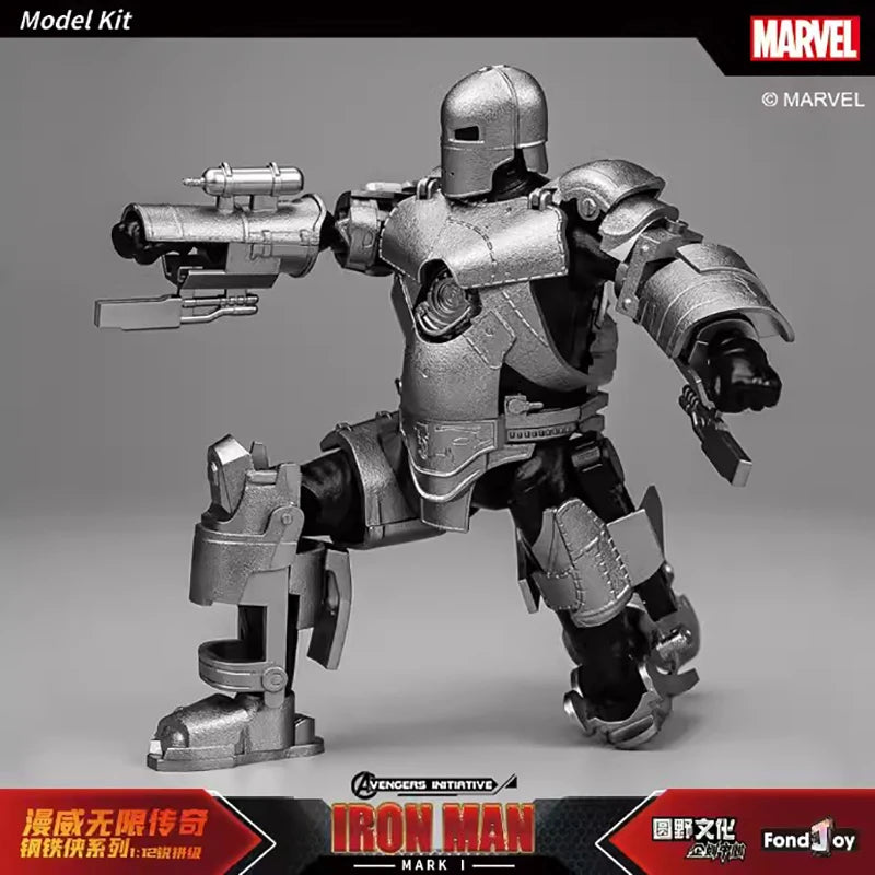 Iron Man MARK1 Mecha 1/12 Scale Models Kit Fondjoy Marvel Infinity Saga Avengers Assembly Action Figure Joint Movable Kids Toys
