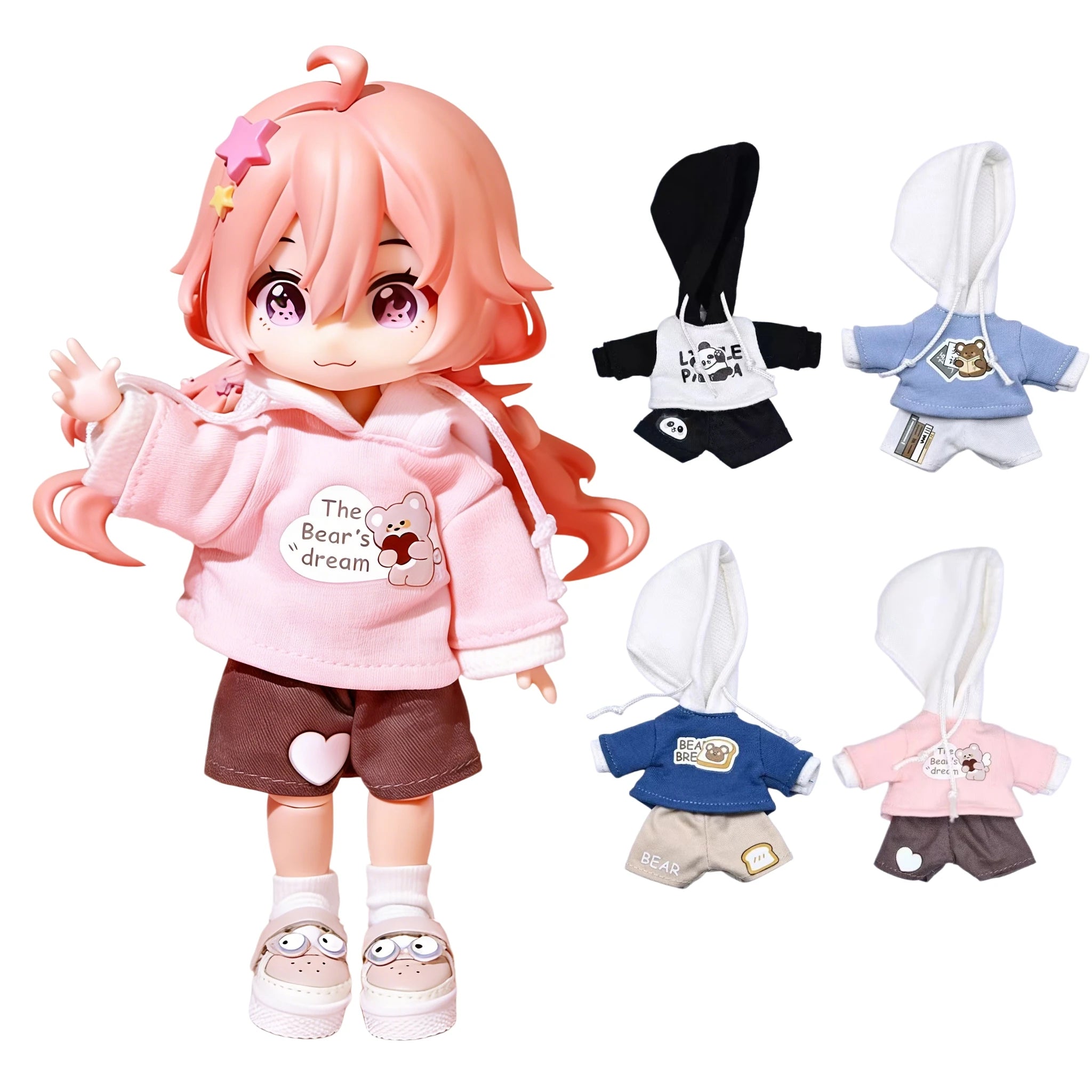 Obitsu 11 Doll Sports Hoodie Clothes Shorts Suit For OB11 Gsc 1/12 Molly Body 16~17cm BJD Doll Cloth Doll Outfit Clothes