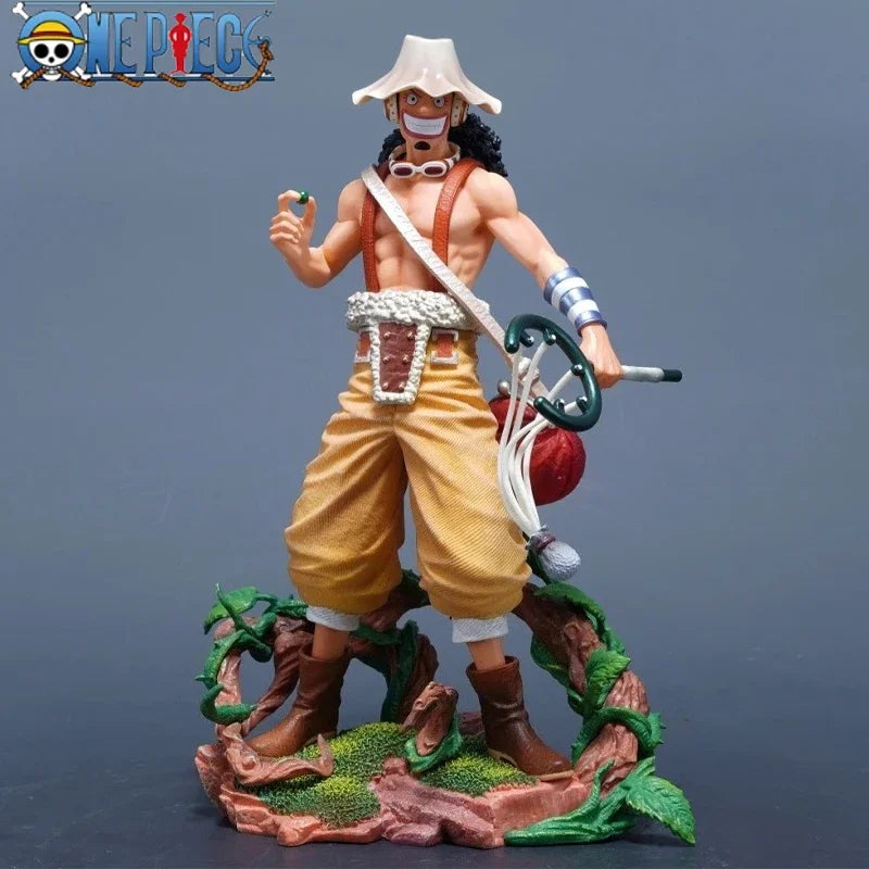 25cm/9.8in Anime Figure One Piece Figure Usopp Figure Luffy PVC Statue Collectible Model Toys Gifts