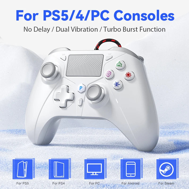 Gamepad for PS5/Pro/Slim/PC Console Controller Dual Vibration Turbo Function 2M Wired Cable Joystick Remote Game Control Rocker