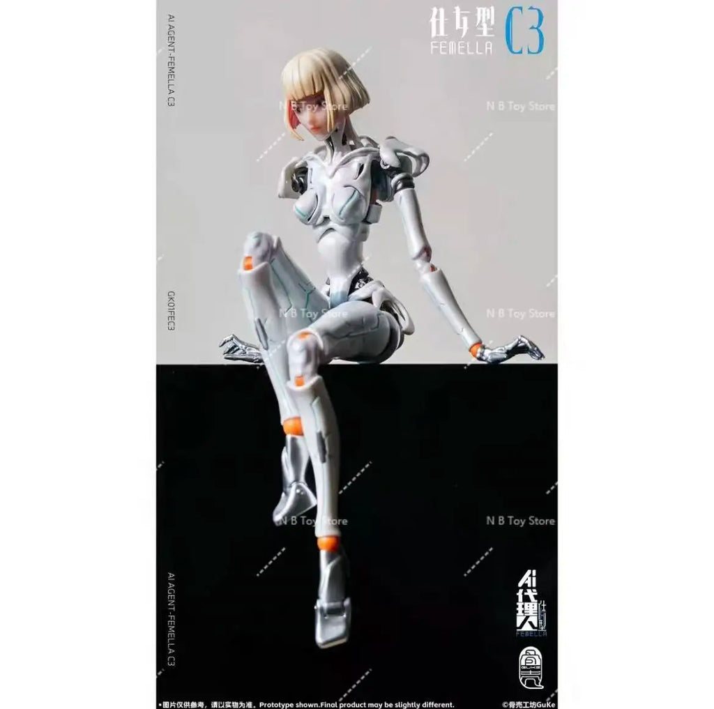 Guke Studio GK01FEC3 1/12 Scale Female Soldier AI Agent-Femella C3 Full Set 6-inches Action Figure Model Doll Collection