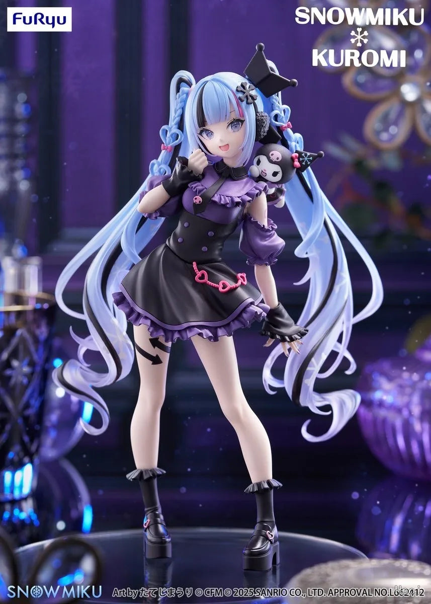 In Stock Original FuRyu Trio-Try-iT Snow Miku X Kuromi Hatsune Miku Anime Figure Model Toy