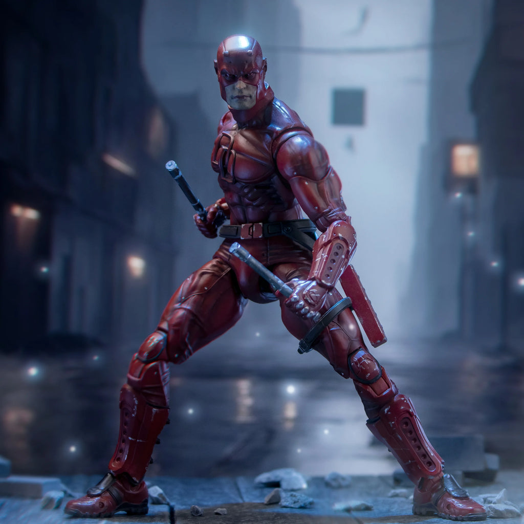 In Stock - FlefToys Marvel Daredevil Classic Red Shadowland Reborn Black 8" Action Figure Devil Defenders Matt Murdock Legends