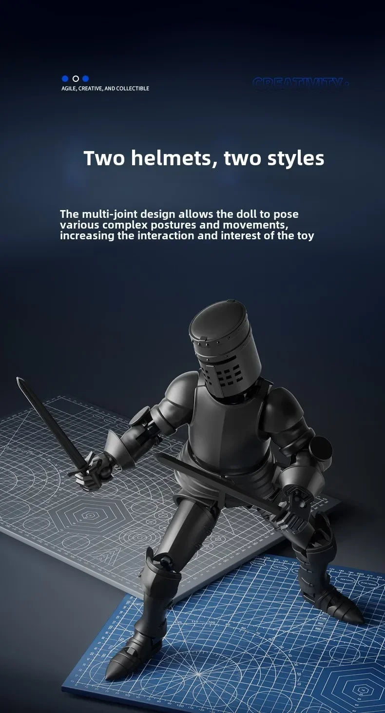 Knight Action Figures Paladin 13 Jointed Movable Shapeshift Robot 3D Printed Mannequin Character Assembl Toys Kids Gifts