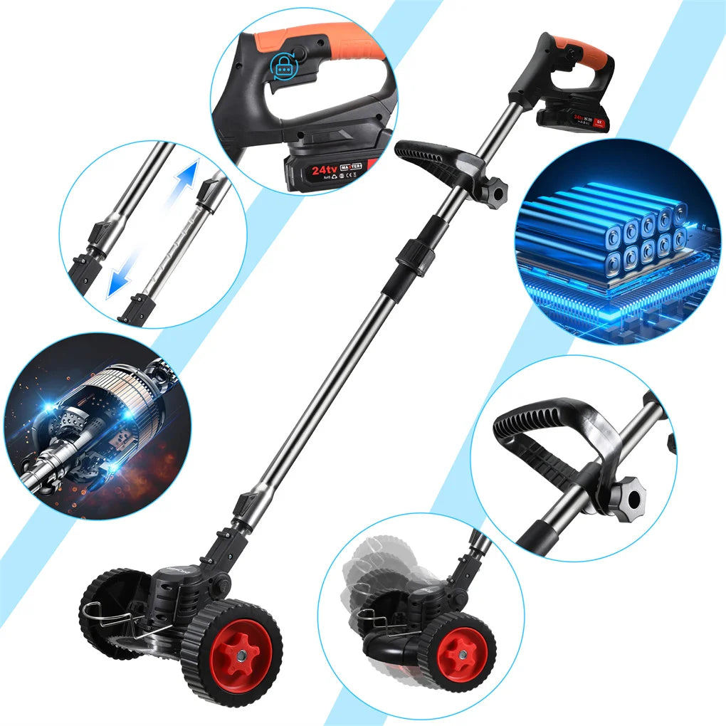 Elektrischer Rasenmäher, kabelloser Rasentrimmer, 21 V, 1500 mAh, wiederaufladbarer Akku, Schnellladegerät, Stromversorgung, elektrische Rasenmäher, Gartengeräte