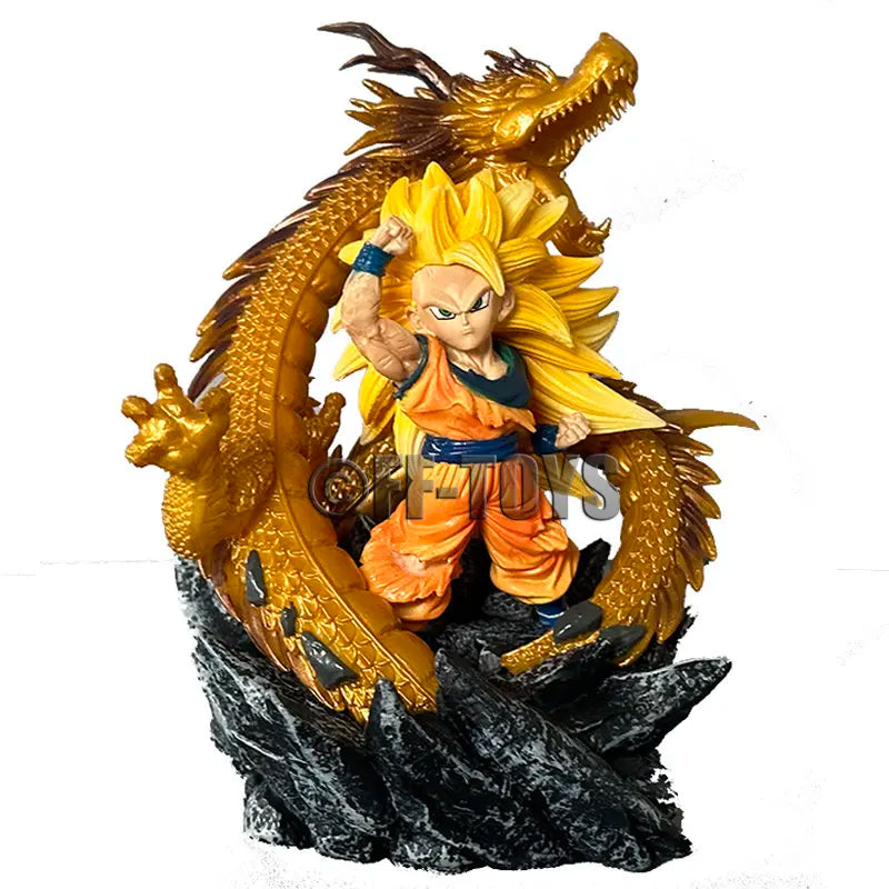 Q версия Dragon Ball Z фигурка SSJ3 Goku екшън фигурки Dragon Fist Explosion 14CM PVC GK статуя колекционерски модели играчки