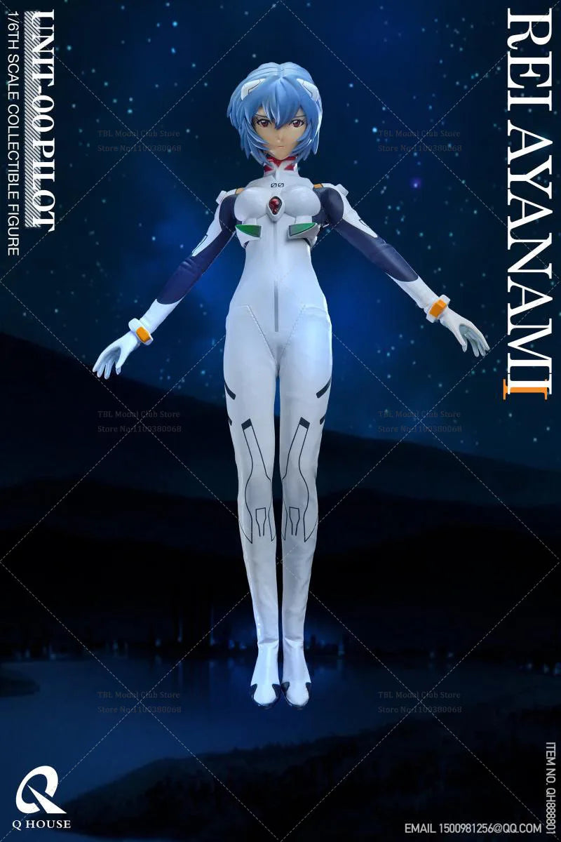 In Stock QHOUSE 1/6 Scale Collectible Japanese Anime EVA Ayanami Rei 12Inch Female Solider Action Figure Model Toys for Fans Gif