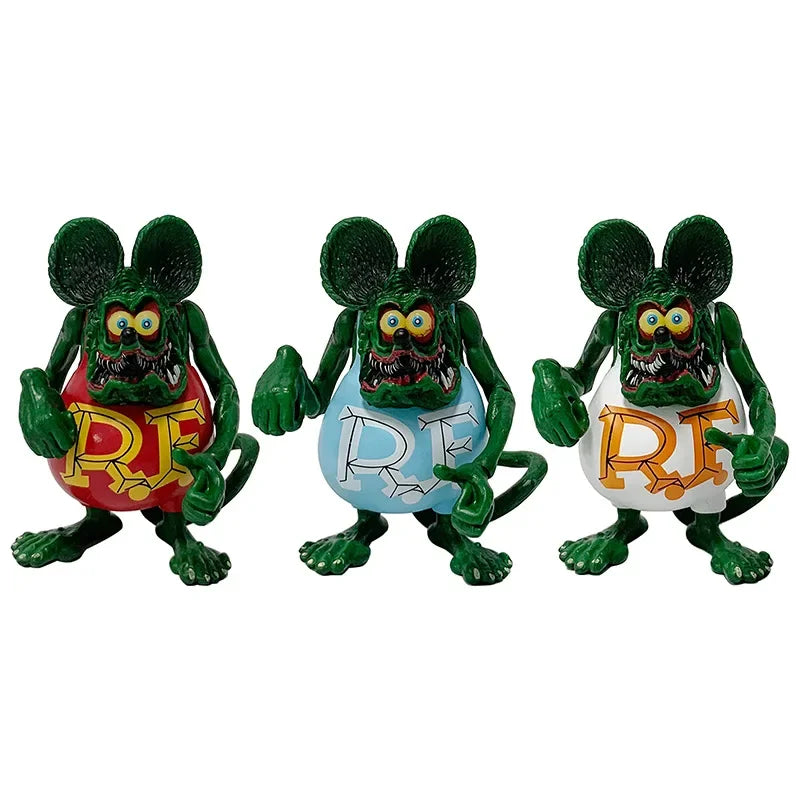 11cm Crazy Mouse Fink Legendary RAT FINK Oil Mouse 3 Doll Handheld Ornament Model Doll Toy Christmas Children's Gift  Brinquedos