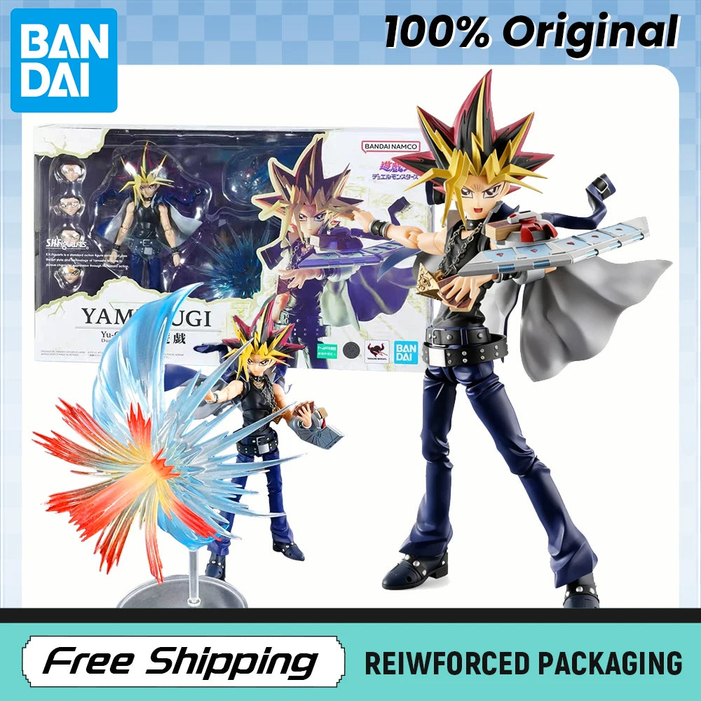 In Stock BANDAI S.H.Figuarts Yami Yugi Yu-Gi-Oh! Duel Monsters Pharaoh Atem Action Figure Model Original Toys Gifts Collecting
