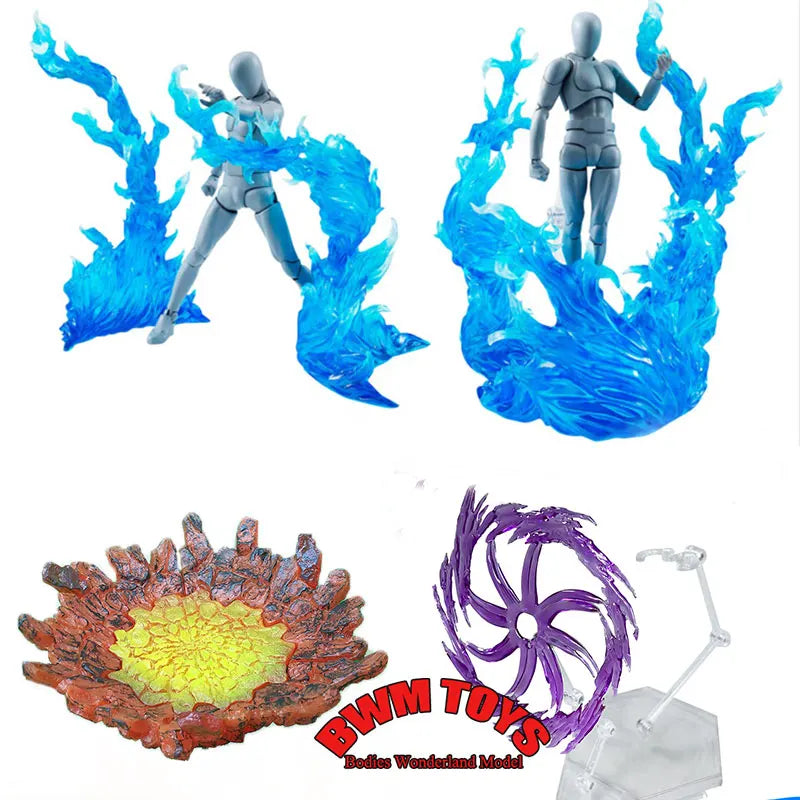 In Stock 1/12 Scale Burning Flame Effects Ground Fissure Model Modeling Scene For 6inch DIY Anime Action Figure Doll Body