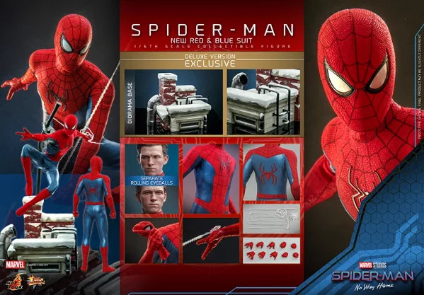 Hot Toys Mms679 Mms680 Mms658 Marvel Spider-Man No Way Home New Red & Blue Suit Anime Action Figure Collection Children Gifts