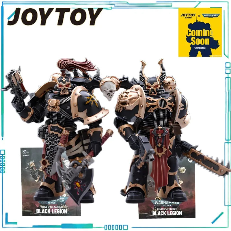 JOYTOY Genuine JOYTOY X Warhammer 40K Series Chaos Interstellar Warriors Black Legion Two Person Team 1/18 Movable Model Collect