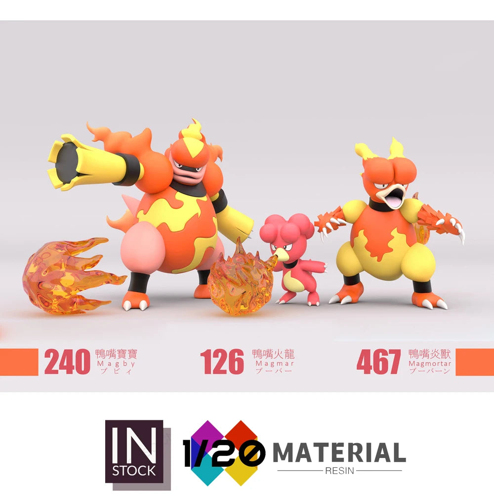 [In Stock]1/20 Resin Scale World [UU] - Magmar & Magby & Magmortar [Split RE-MENT]