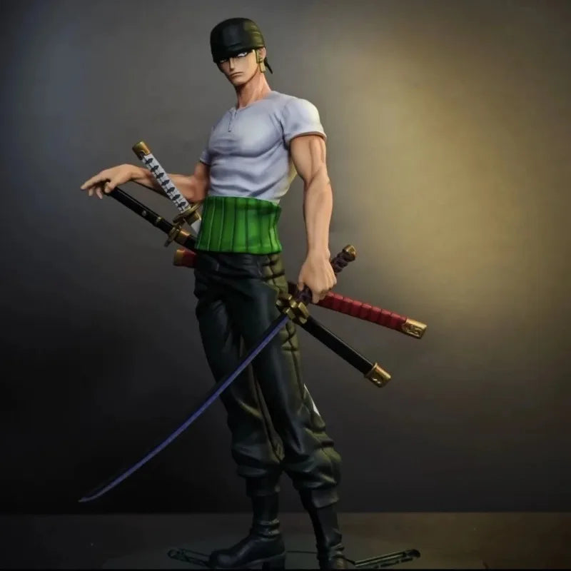 Bandai Anime One Piece Action Roronoa Zoro Doll Model Figure PVC Statue Collectible Toys Children's Gifts Desktop Ornaments 25cm