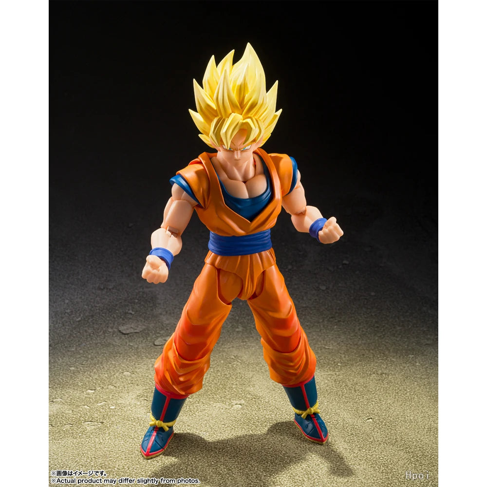 100% Authentic In Stock Bandai S.H.Figuarts Dragon Ball Z Super Saiyan Goku (Battle Opening) Action Figure Collection Model Toy