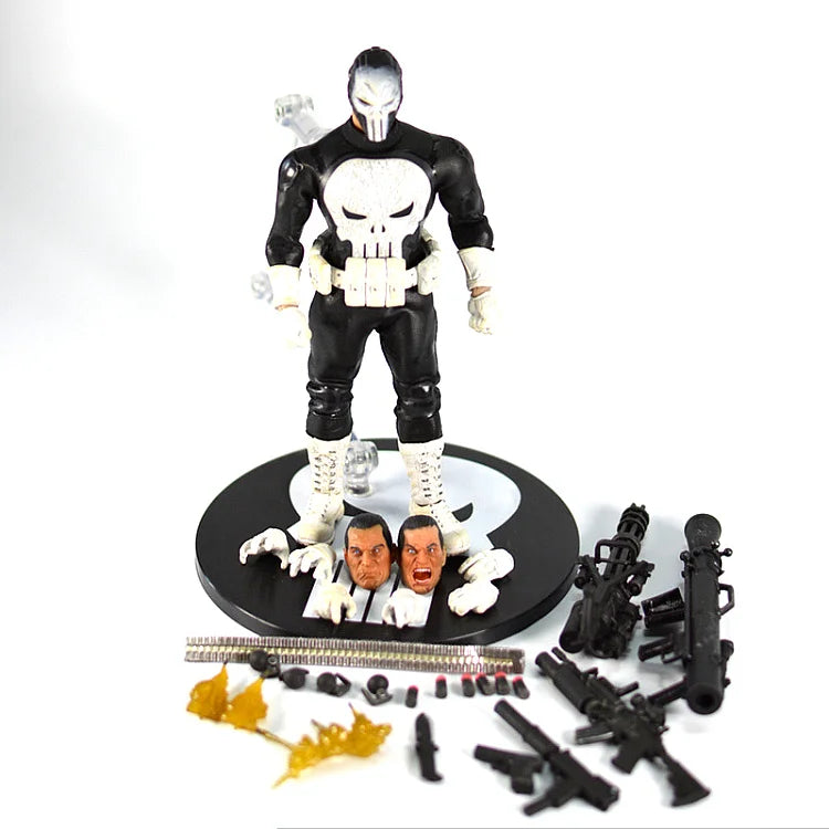 Marvel 1/12 Mezco Ant Punisher Sdcc Cloth Movable 6-Inch Figure Doll Hand-Made Model White Penalty Uncle Skull Carving Gift