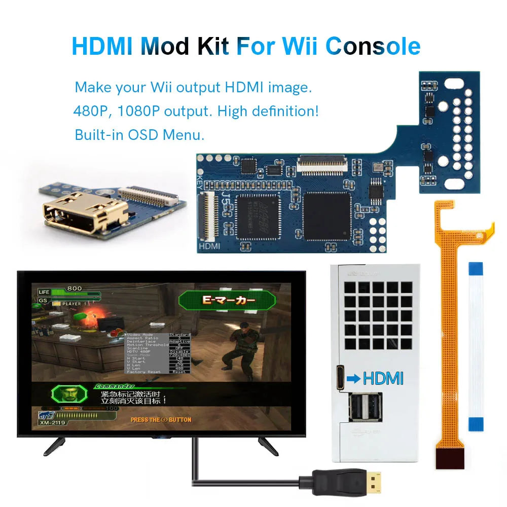 Hispeedido Internal Wii Digital HDMI MOD Kit Digital to Digital HDMI Mod Kit For Wii Console