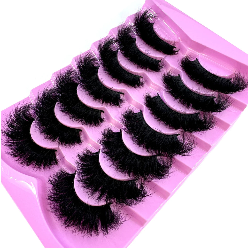 7 Paar 15–25 mm 3D-Nerz-Wimpern, Großpackung mit individueller Box, dünne natürliche Nerz-Wimpern, Packung mit kurzen, natürlichen falschen Wimpern