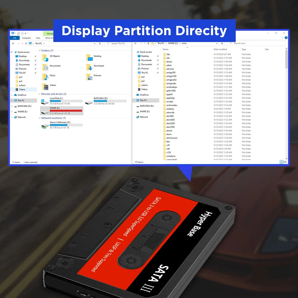 Batocera 35.linux 500G External HDD Game Hard Drive Disk Game Consoles 48000+Games For PSP/MAME/N64/DC/3DO/NES for PC/Laptop/Mac