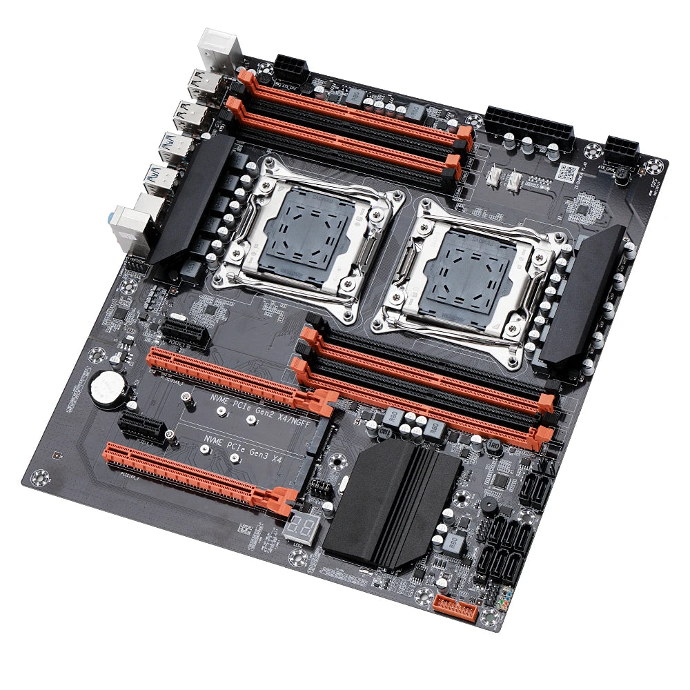 MOUGOl X99 Dual CPU Gaming Motherboard Set lntel Xeon E5 2680 V4&DDR4 64GB (4*16GB) LGA2011-3 M.2 NVME for Server Computer Host